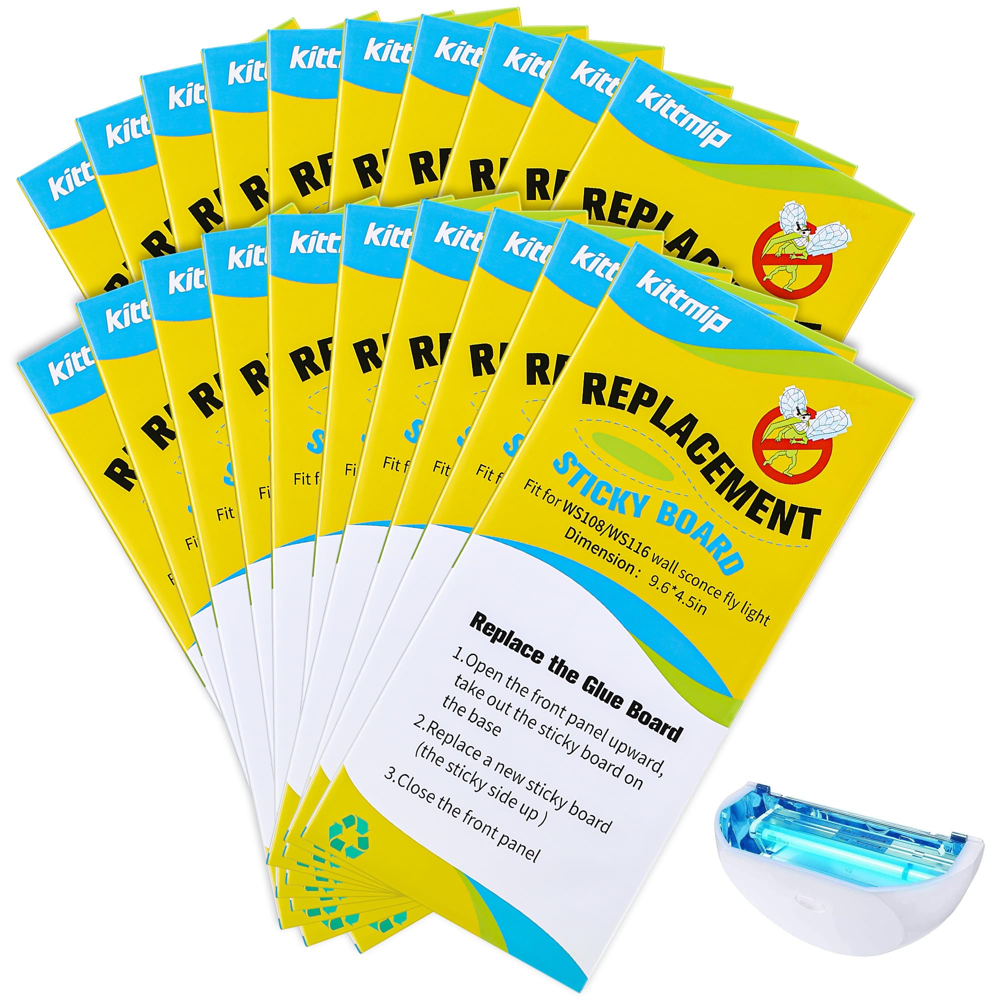 Qualirey 20 piezas de trampas para moscas compatibles con Faicuk WS108 - Trampa de luz para moscas, tiras adhesivas de repuesto para capturar moscas, mosquitos, polillas, mosquitos y otros insectos