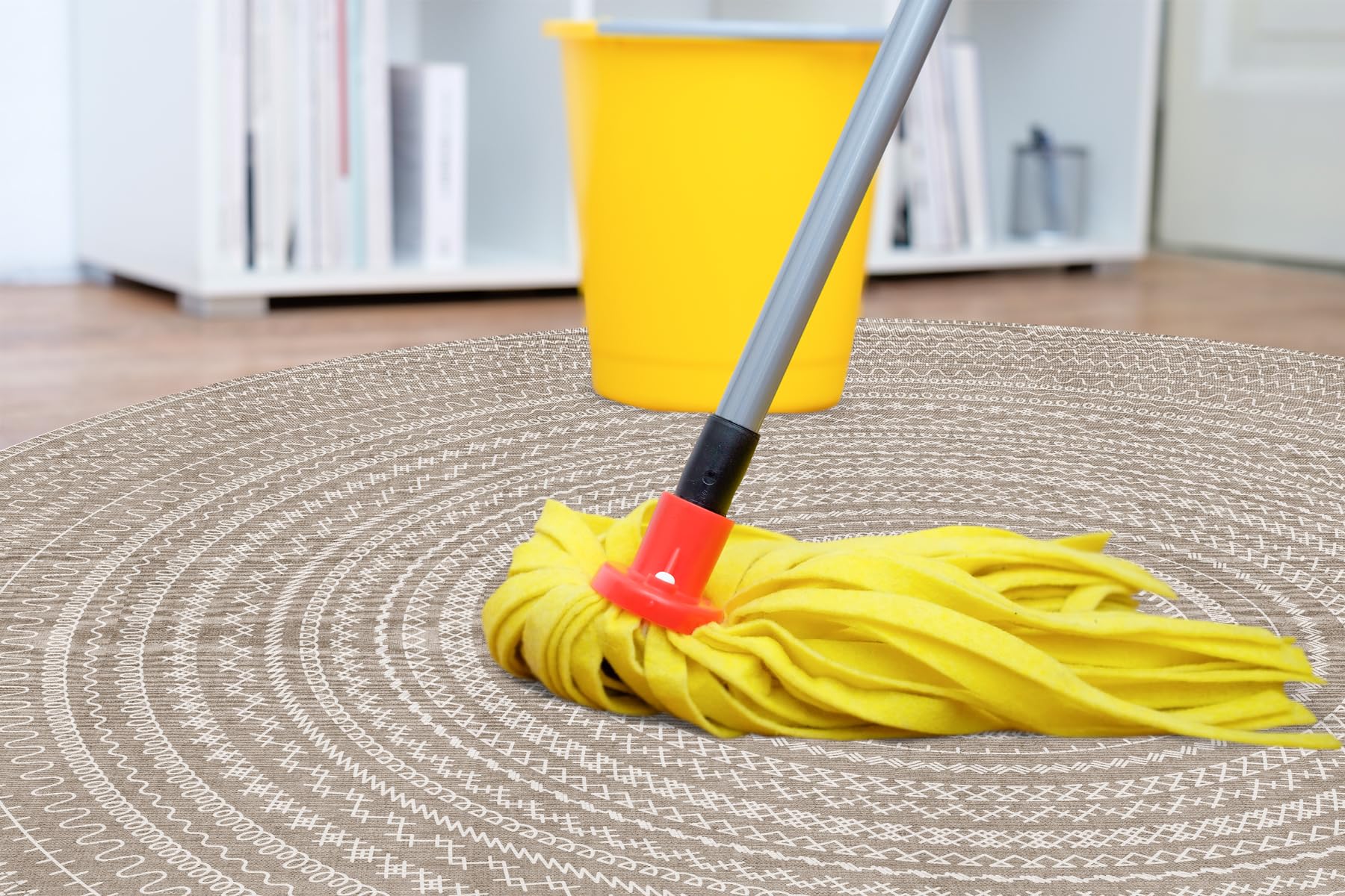 VINILIKO Design | Alfombra Vinílica Redonda Kamal [Diam] 120 cm - Antideslizante, Impermeable, Lavable - Varios Tamaños - Alfombra Vinilo Salón, Cocina