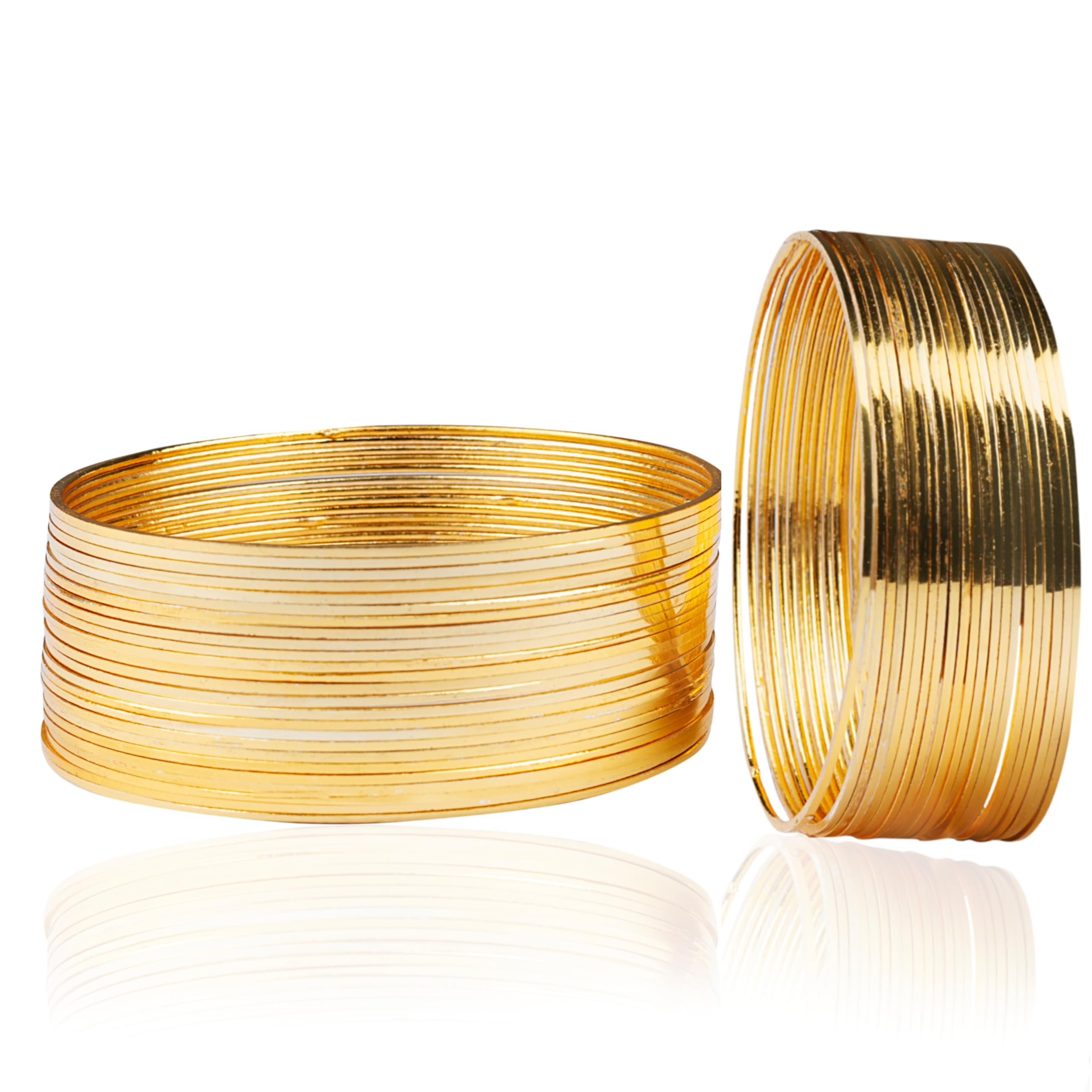 New cutting edge Gold plated metal bangles set of 24 bangles for women and girls by Maurya Showroom | MSB-013 (2.4 S size) (B0D194LQ5S) Amazon Price History, Amazon Price Tracker