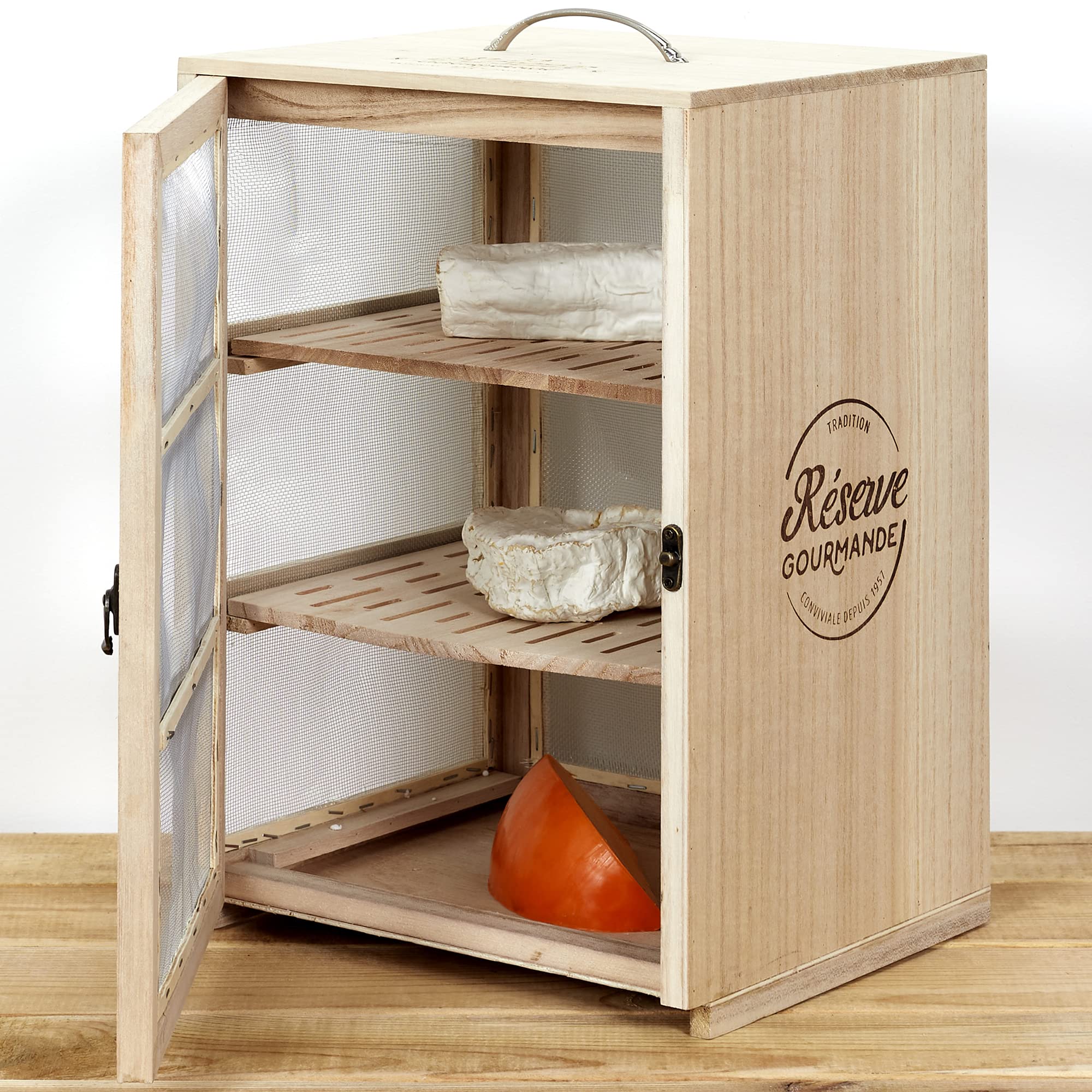 COOK CONCEPT Garde Manger 28 x 24 x 39 cm Cucina Conservazione Altro Accessorio, Paulownia, Legno, Acciaio, 28,2 x 24 x 39