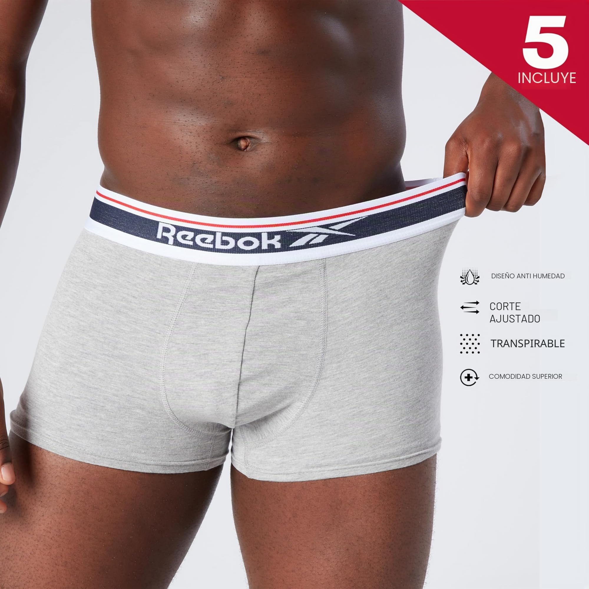 Reebok Jay Trunks Hombre (Pack de 5)