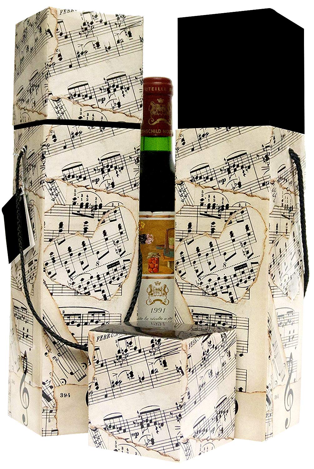 EndlessArtUS Wine Gift Box Music Lafite Collection Set of 2 Perfect Wine Box for Storage and Display Gift Tag Included