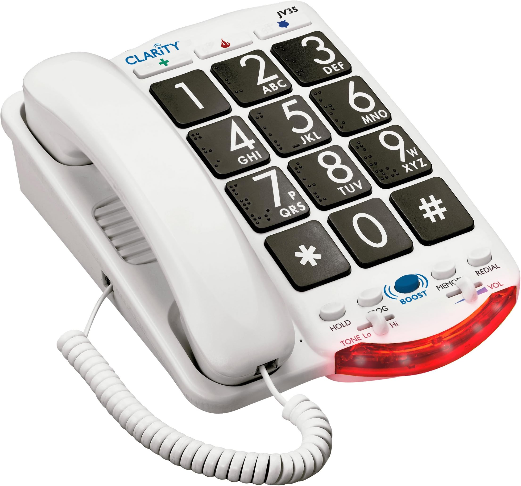 Clarity JV35 Amplified Corded Phone with Talk Back Numbers