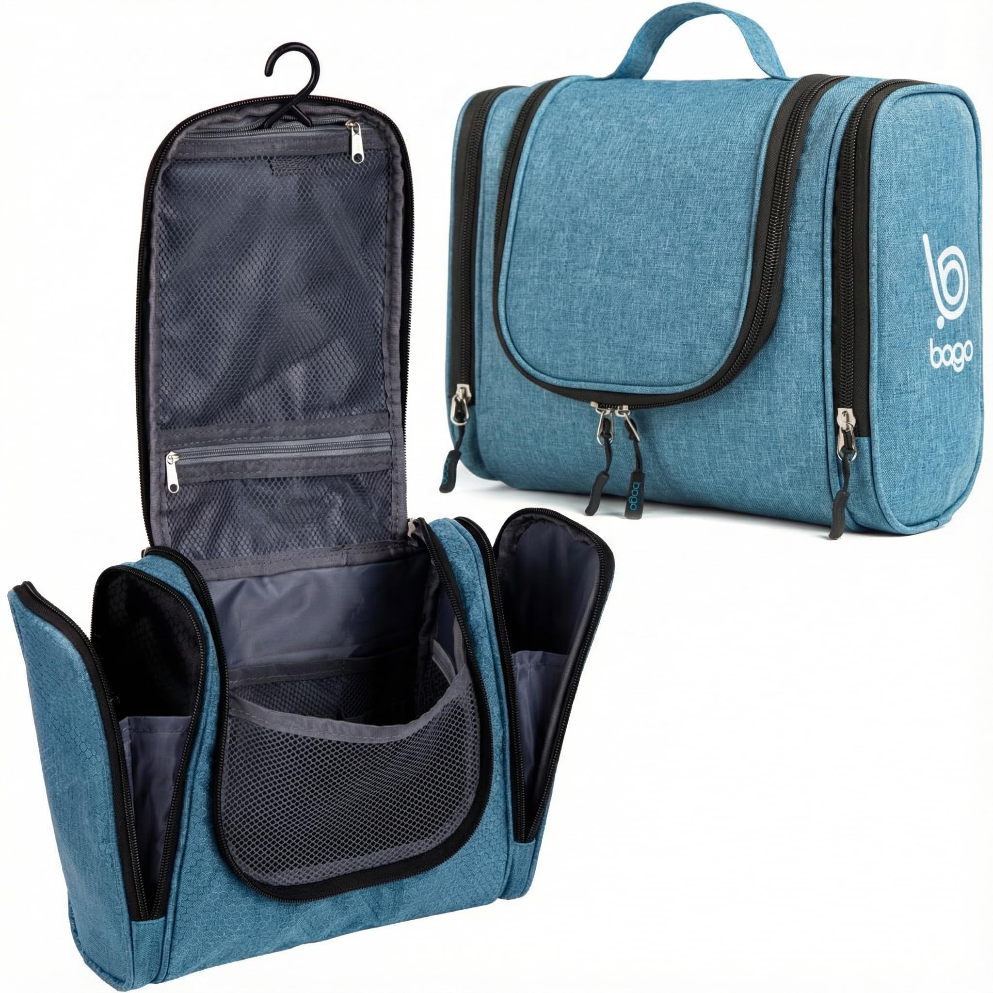 Bago Travel Toiletry Bag for Women and Men - Large Waterproof Hanging Large Toiletry Bag for Bathroom and Travel Bag for Toiletries Organizer -Travel