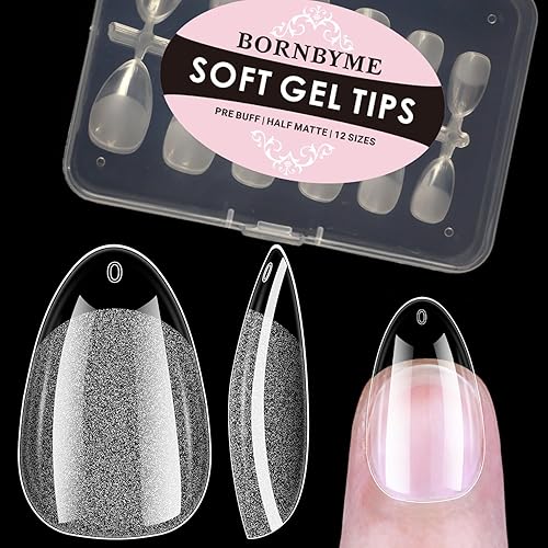 Miniatura 8 de Puntas de uñas de gel suave cuadradas medianas, 600 puntas de extensión de uñas prepulidas de cobertura completa con forma de gel mate, puntas de