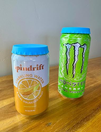 Miniatura 10 de Tapas de silicona para latas de bebidas  Fundas reutilizables para latas (paquete de 6)  para refrescos, cerveza, bebidas energéticas