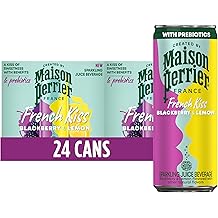 Maison Perrier French Kiss Sweetened Sparkling Juice Beverage, Blackberry & Lemon Flavors With Real Fruit Juices, 24Pk