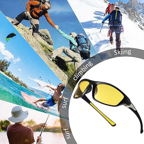 Miniatura 7 de TOODOO 4 pares de lentes de sol polarizados para hombre con protección UV, gafas de conducción deportivas para actividades al aire libre