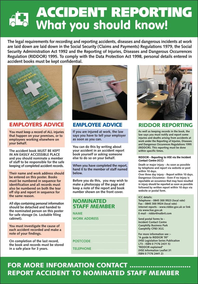 Seco Accident Reporting - What You Should Know! Poster, A2 (420mm x 594mm) - 0.5mm PVC