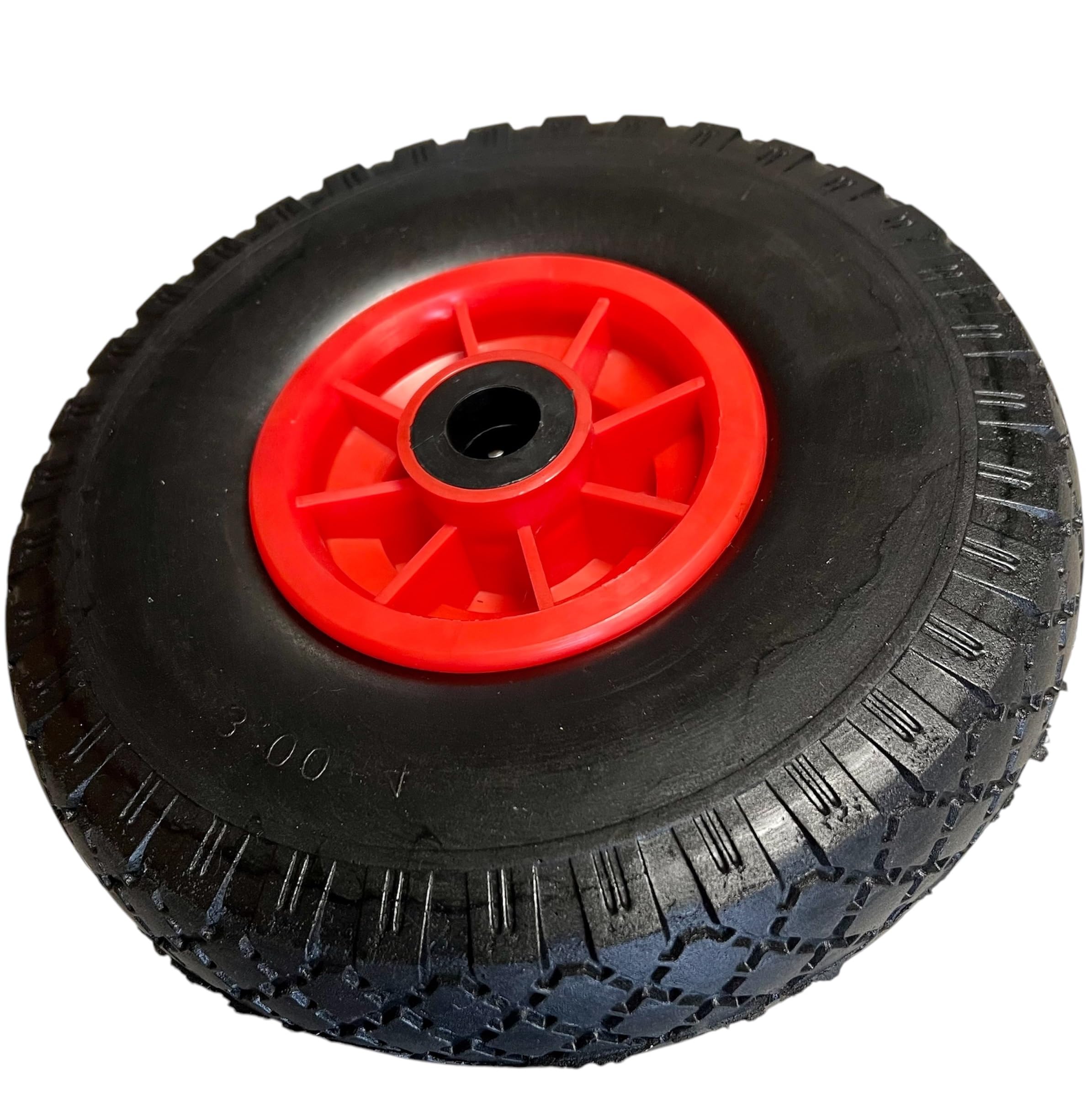 2X Sackkarrenrad PANNENSICHER 260 x 75mm, Nabe Ø20×75, 3.00-4, Sackkarren & Bollerwagen Rad Ersatzrad Reifen Räder für Sackkarre Bollerwagenrad Sackkarrenräder Sch/Rot, PU
