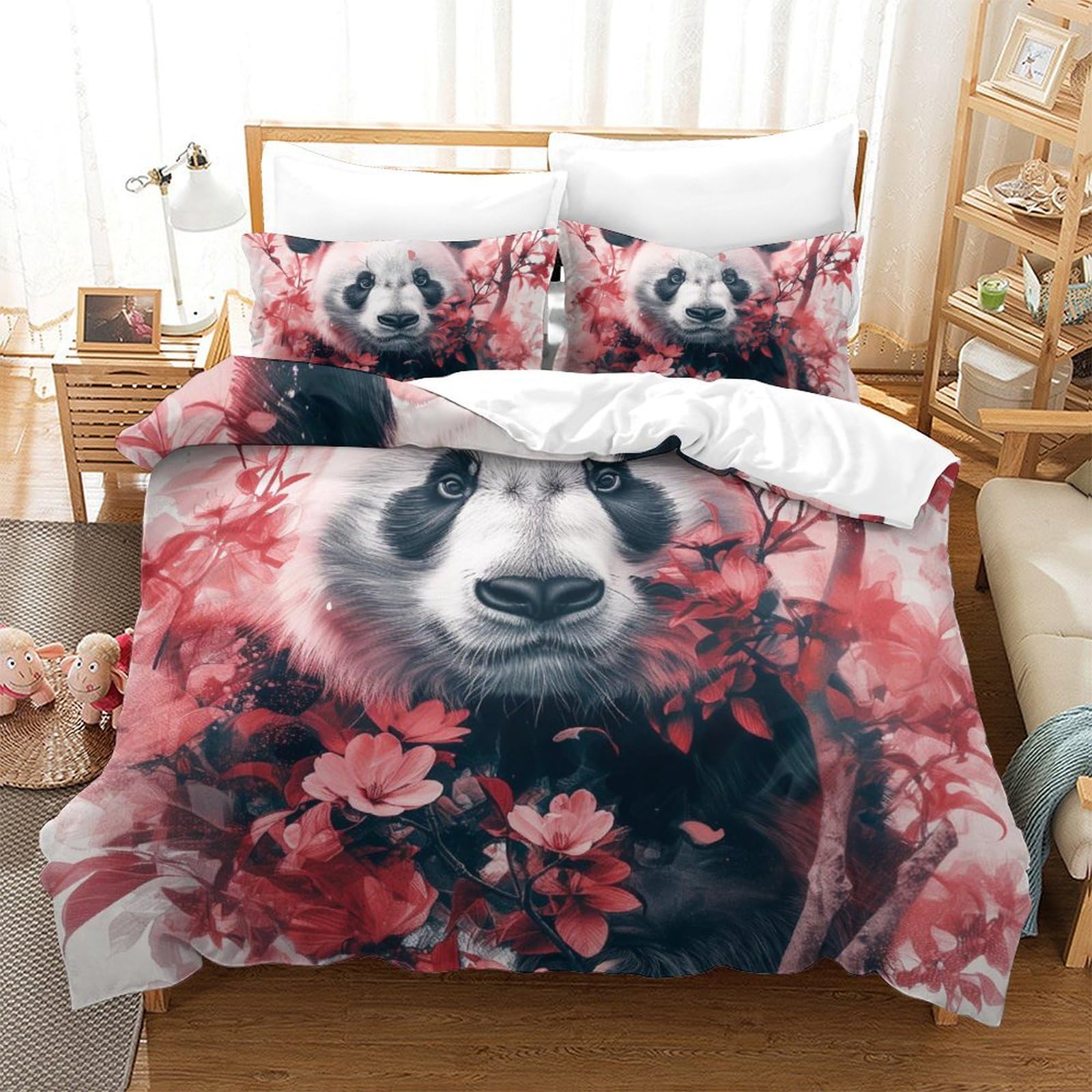 Housses de couettes panda géant 3D ensemble de literie microfibre respirante super king