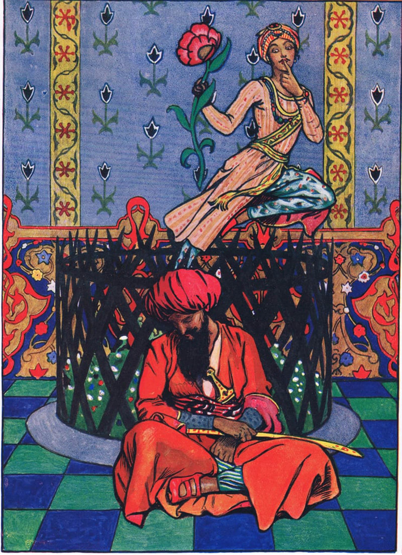 POSTERIIk Vintage Classic Picture Landscape Artwork Reverie of Ormuz the Persian Illustration Fromthe Garden of Kama by Byam Liston Shaw Portrait Canvas Painting for Office Home Decor 60x90cm