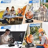 Camping Fan with LED Lantern, Upgraded 20000mAh Rechargeable Outdoor Tent Fans Oscillating Fan with Light & Hook & Remote,5 Speeds Powerful Cooling USB Desk Fans,Battery-powered fan for Fishing,Picnic - 8