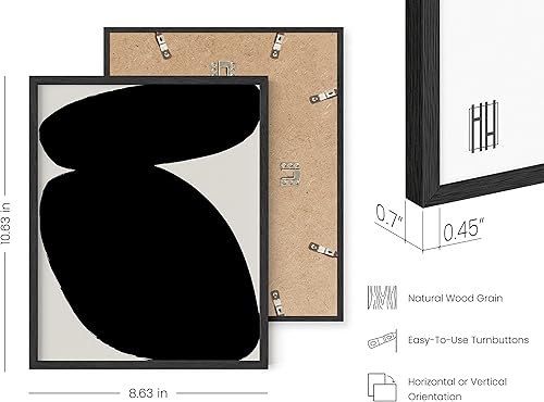 Miniatura 3 de HAUS AND HUES Arte de pared estético de pintura abstracta negra, juego de 6, arte abstracto moderno para pared, negro y gris, arte abstracto de una