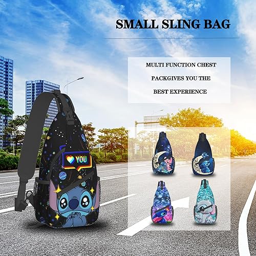 Miniatura 4 de Pcoxeim Cartoon Anime Crossbody Sling Backpack for Women Men Gifts Multipurpose Sling Bag Travel Hiking Gym Chest Bag Daypack