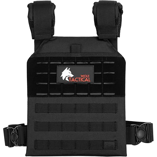 WOLF TACTICAL Simple Weighted Vest Men Womens Weighted Vest for Walking Running Training Rucking Adjustable Weight Vest