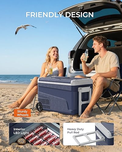 Miniatura 8 de Refrigerador portátil de 12 voltios, enfriador eléctrico de 48 cuartos (45L) con ruedas, 1224 V CC y 100-240 V CA, -4  a 68 , control de aplicación,