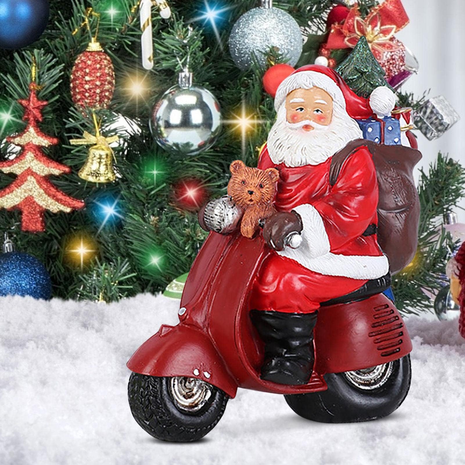 Amazon.co.jp: クリスマスの装飾、サンタのオートバイの像、お祝いの