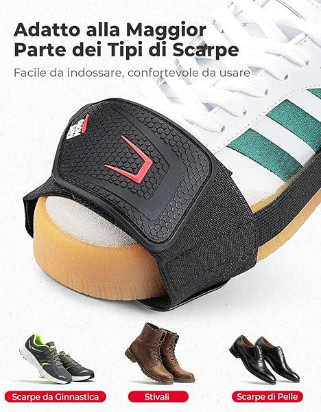 KEMIMOTO Protezione Scarpe Moto, 2 Pezzi Universale Proteggi Scarpa Motociclo con Fascia Elastica Regolabile, Copriscarpe Moto Antiscivolo del Cambio per Tutte le Scarpe - 5