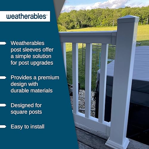Miniatura 3 de Weatherables Funda para postes de 4 x 4 pulgadas, resistente a la intemperie, de vinilo para exteriores para una durabilidad duradera y fácil