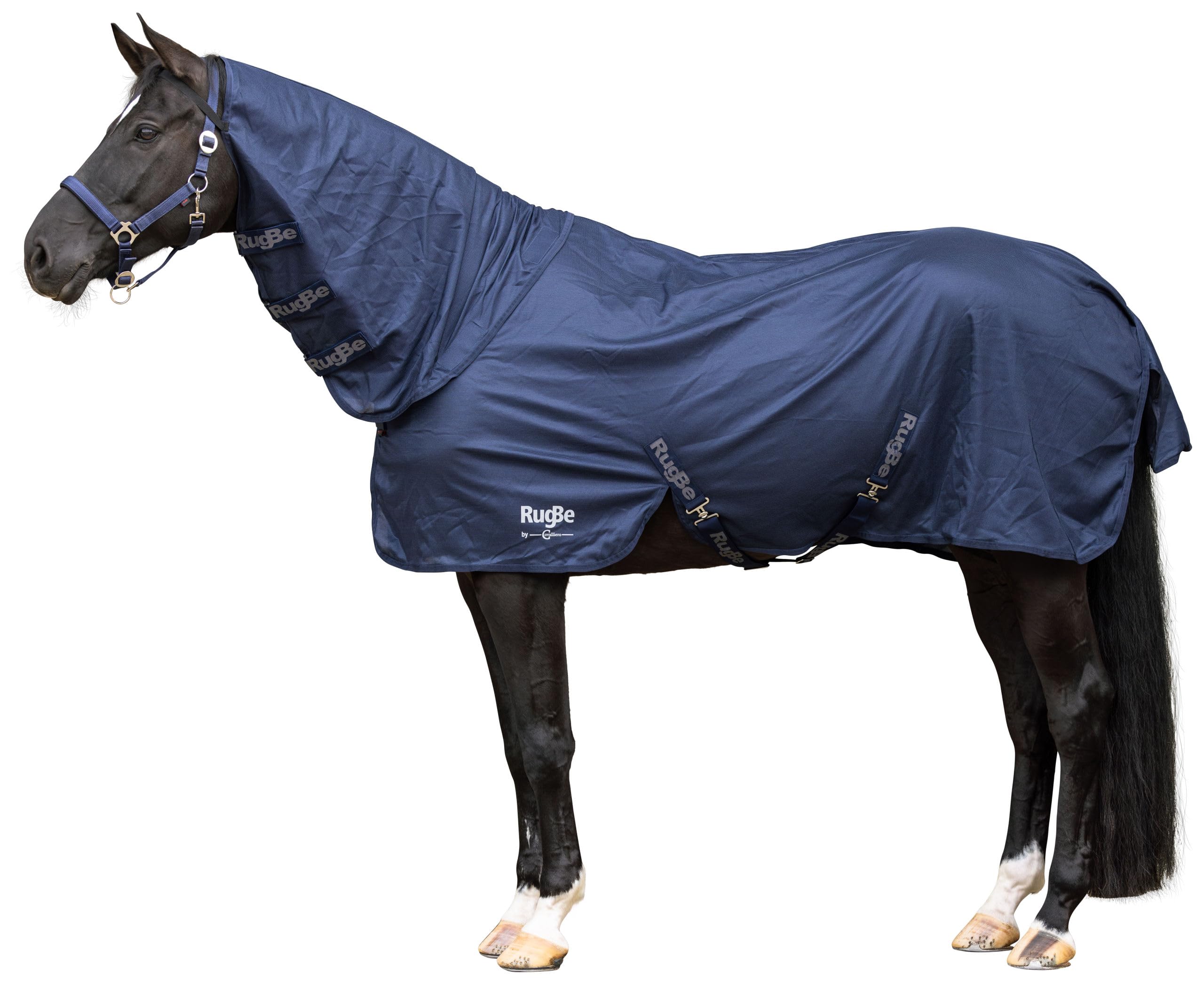 Covalliero Manta antimoscas RugBe Superfly, Manta para Caballos, Manta de Montar, Azul Marino, 135 cm, 185 cm, Caballo, Lavable a máquina a 30 °C