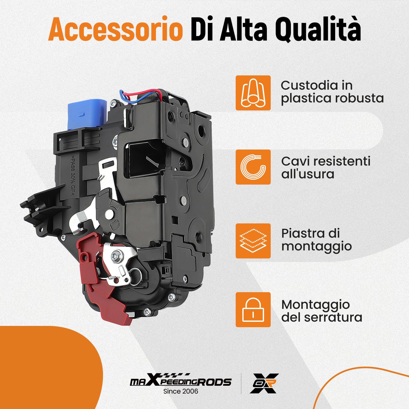 maXpeedingrods 3D1837015A Moteur de Serrure Avant Gauche gauche pour VW Touran Golf 5 V 1K1 1K5 pour Golf Plus 5M1 Jetta III Caddy III Touareg Touran pour Seat Altea pour Skoda 3D1837015/AB/AP/AS