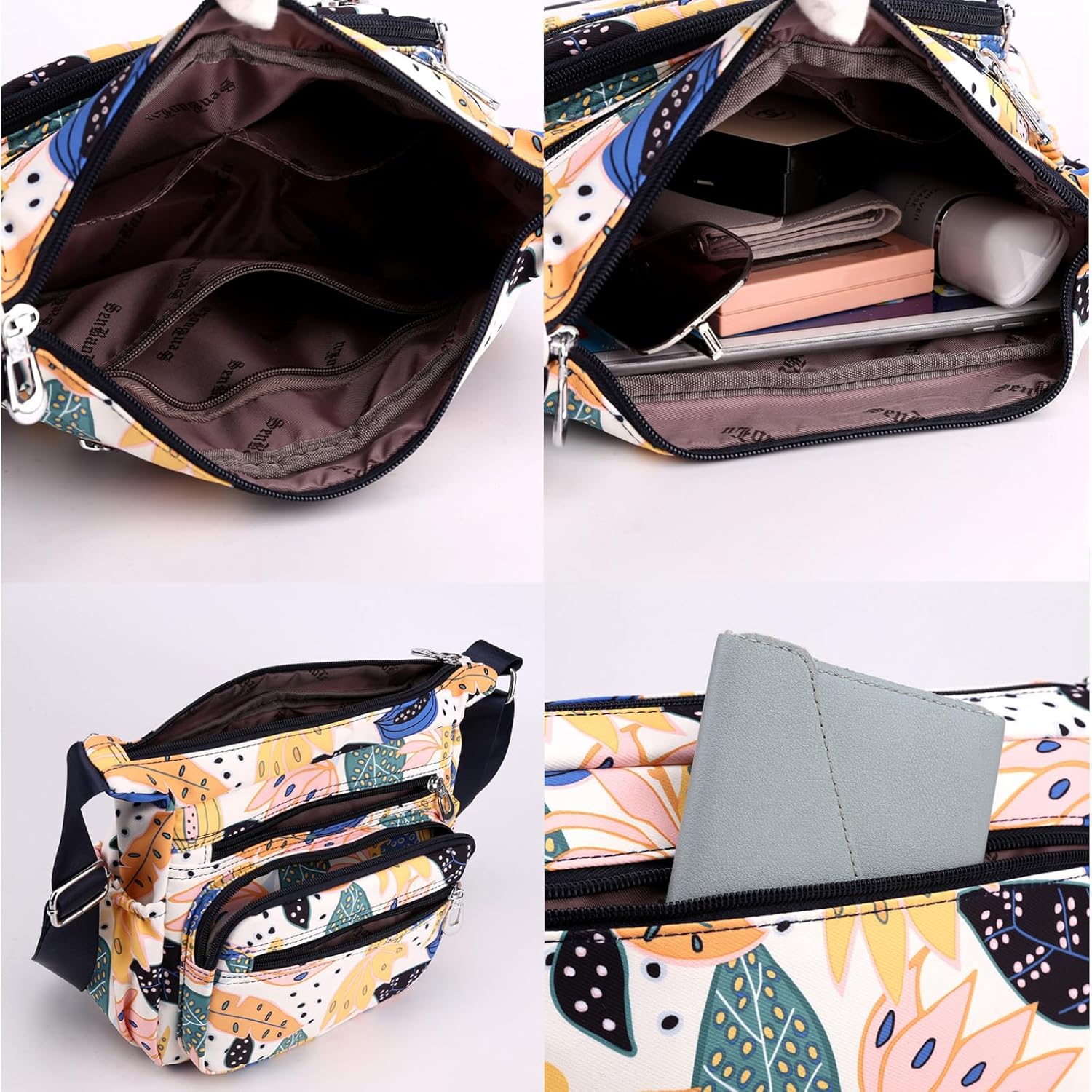 Crossbody Bags for Women, Medium Size Shoulder Handbags Satchel Purse with Multi Zipper Pockets - Image 4