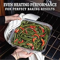 Vista 2 de PLASTICPRO Moldes de aluminio desechables de 9 x 9 x 2 pulgadas para hornear, utensilios de cocina perfectos para hornear pasteles, panes, brownies