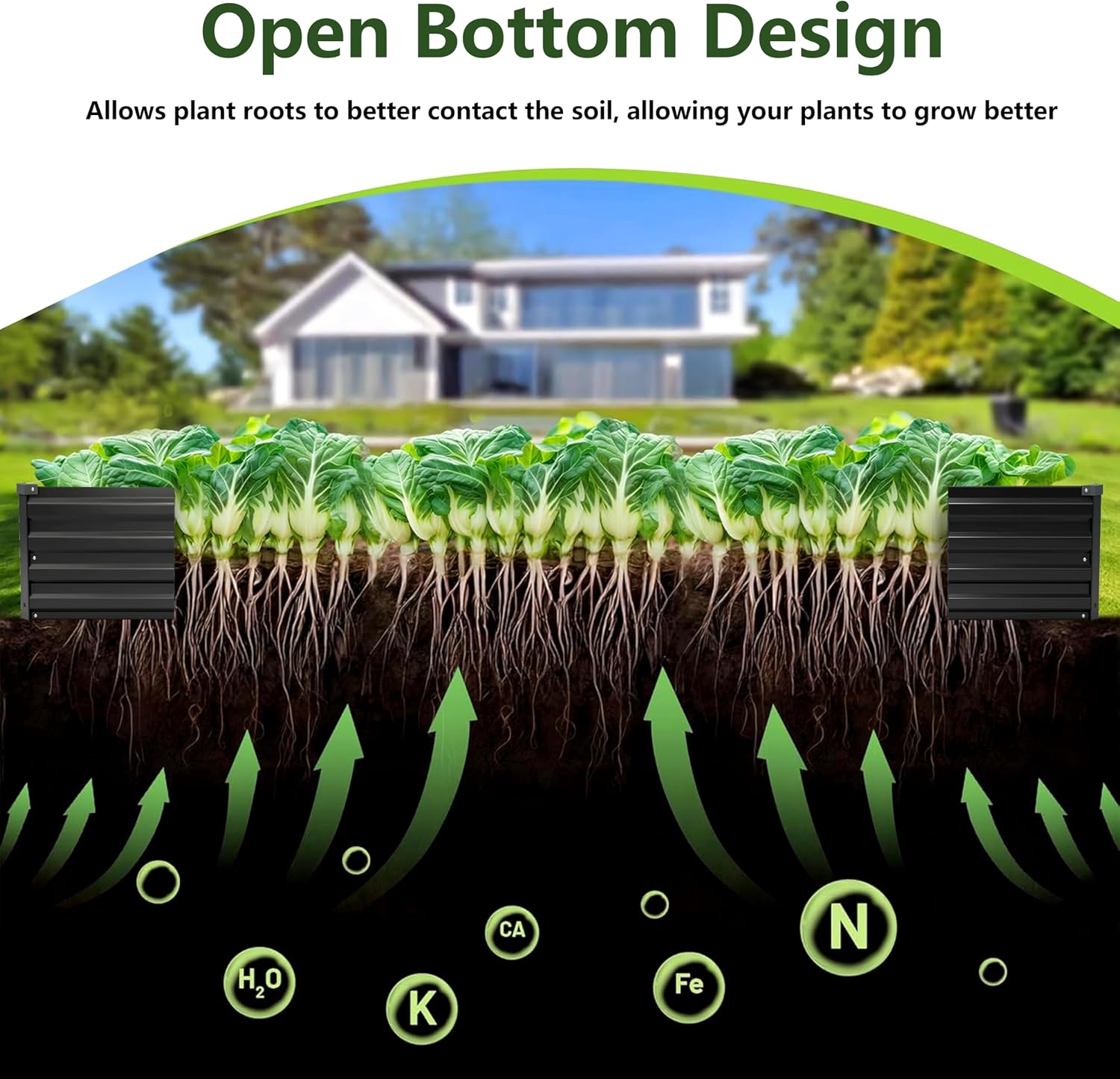 10×3×1FT(2PCS) Galvanized Raised Garden Bed Kit Metal Planter Boxes,Large Outdoor Planters Garden for Planting Vegetables,Flowers,Herbs -Black