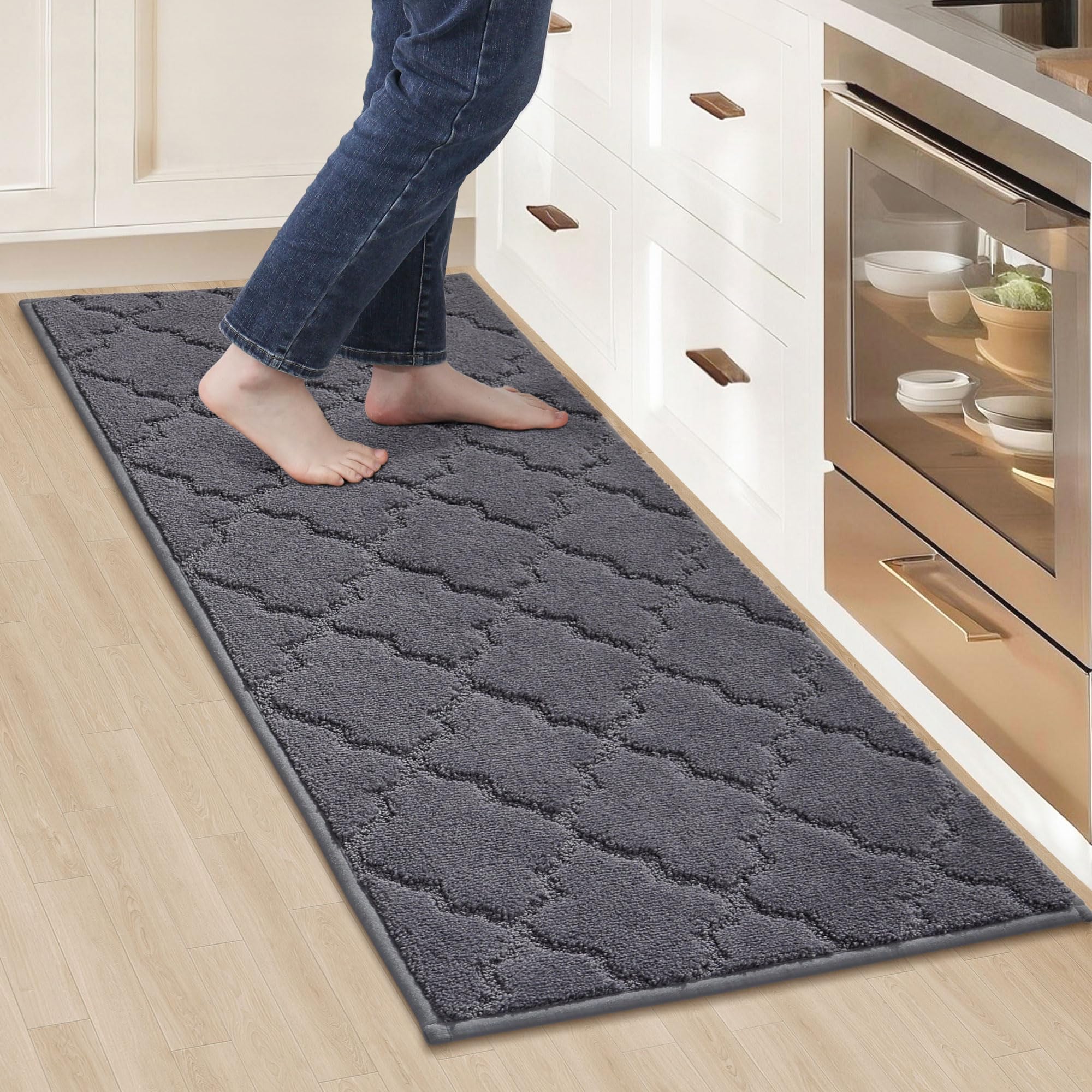 Tapis de cuisine en polyester doux lavable pour protéger vos sols des taches de graisse