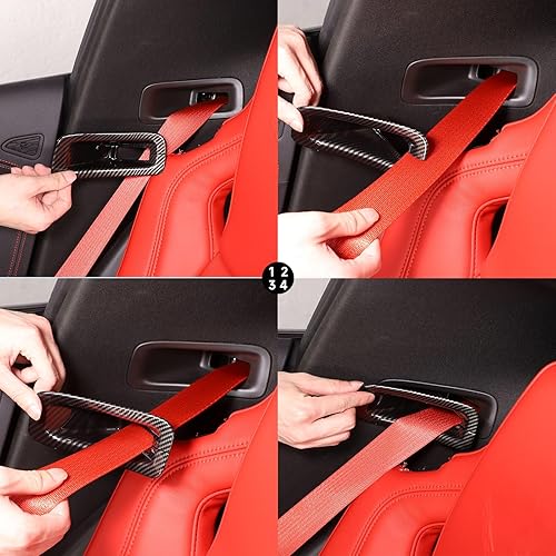 Miniatura 9 de TOYCIDFG Funda de marco de guía para cinturón de seguridad de automóvil compatible con Chevrolet Corvette C8 2020-2025, accesorios de decoración