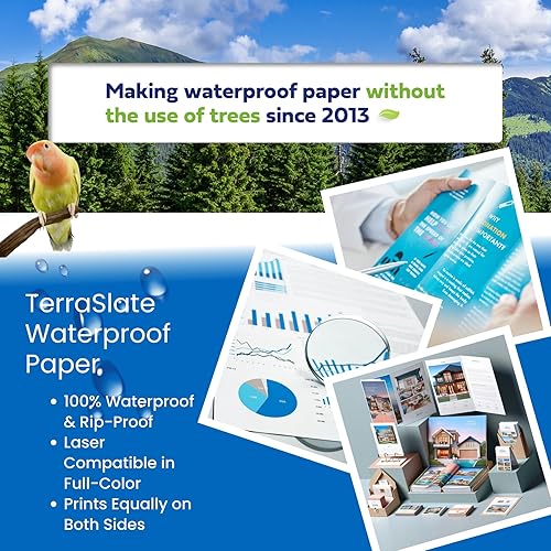 Miniatura 7 de Papel Hydronote - Papel de copia multiusos de 54 libras, 8.5 x 11 pulgadas, blanco, resistente a los desgarros, resistente al agua, papel para