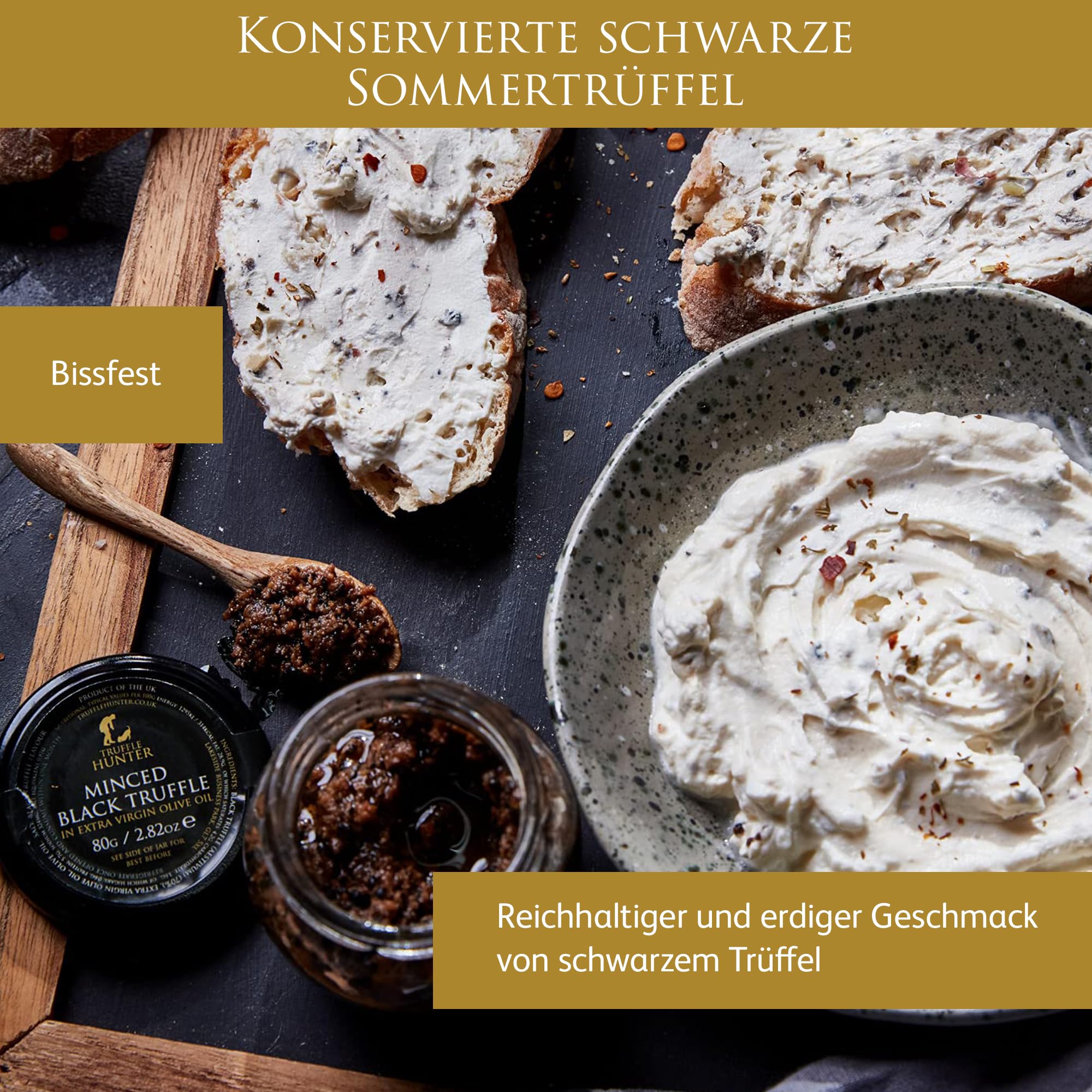 TruffleHunter Gehackte schwarze Trüffel in nativem Olivenöl extra 80 g