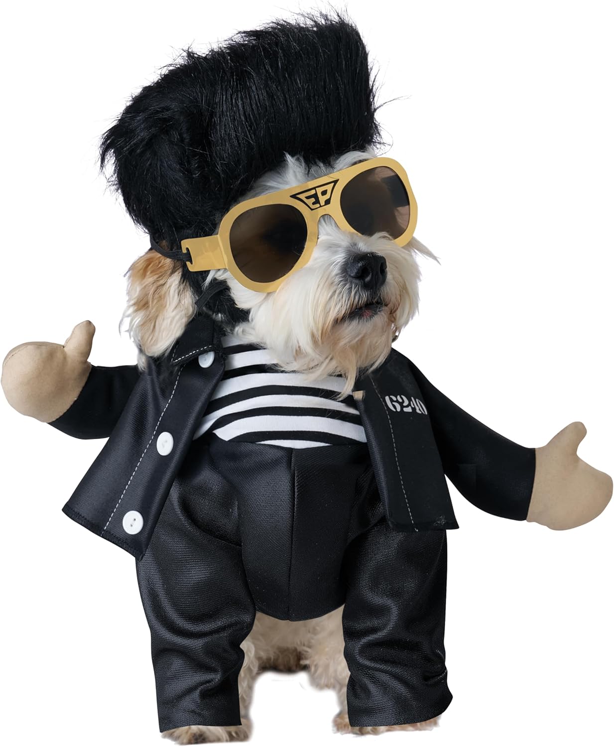 Elvis Presley Jailhouse Rock Costume, X-Small for Teacup Sized Dogs