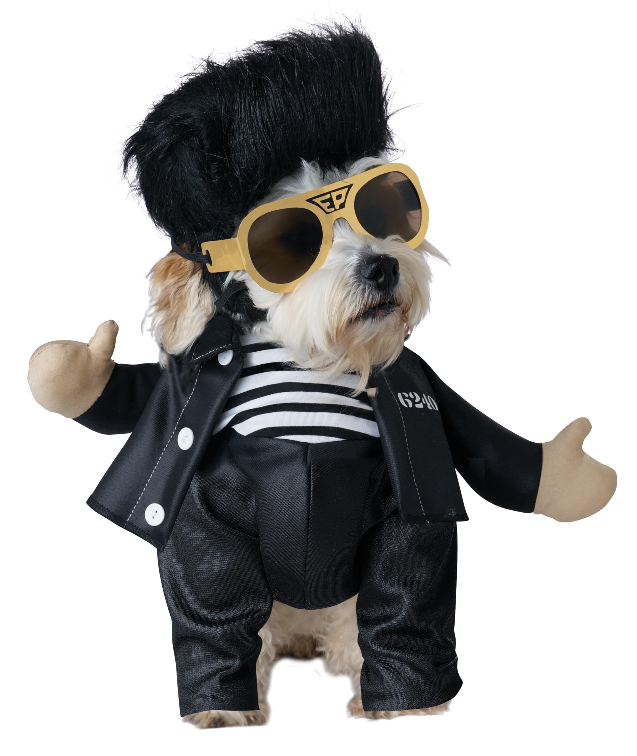 Elvis Presley Jailhouse Rock Costume, X-Small for Teacup Sized Dogs