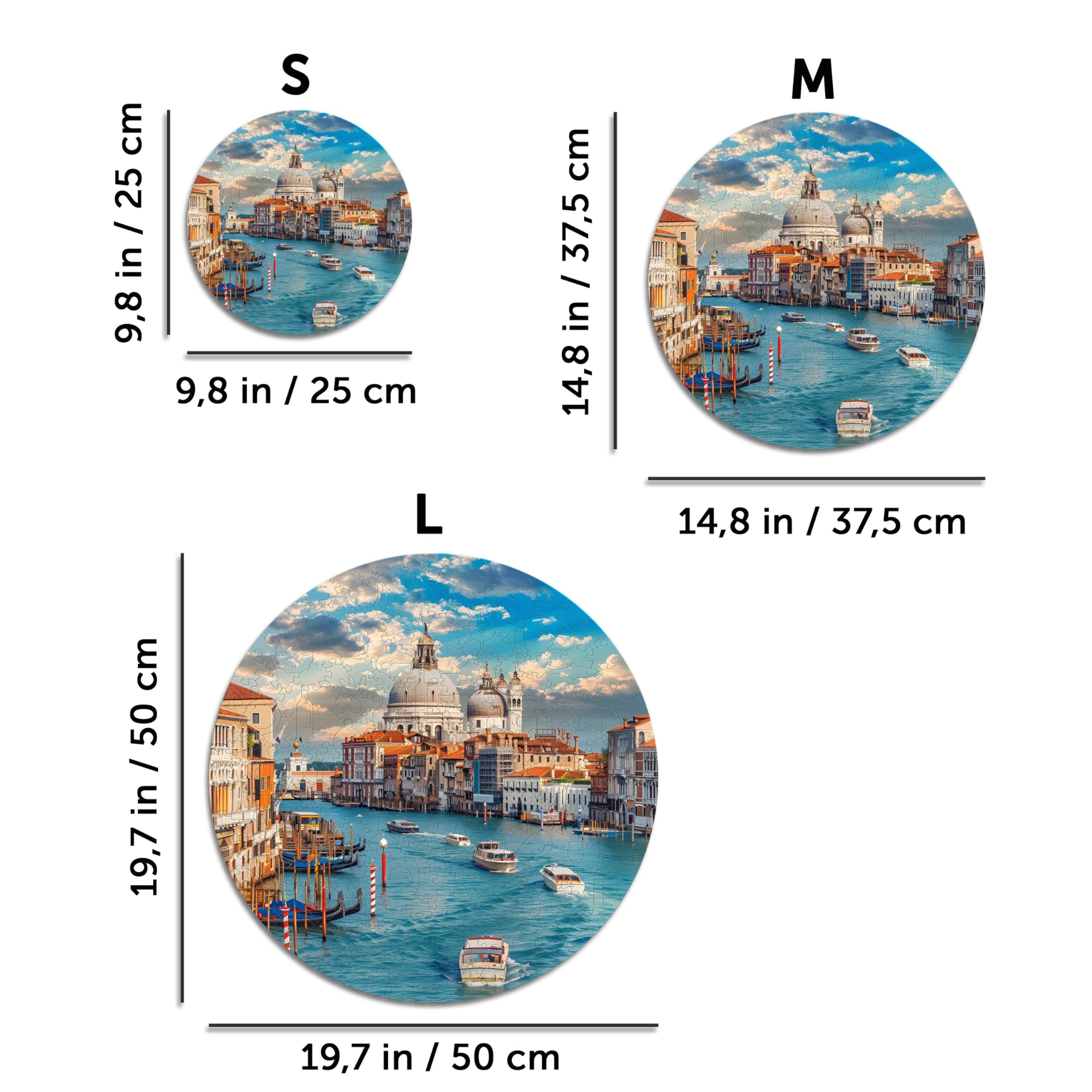 Iconic Puzzles - Incantevole Venezia, Italia, puzzle in legno 100% sostenibile, Regali per Bambini e Adulti, taglia L, 600 Pezzi