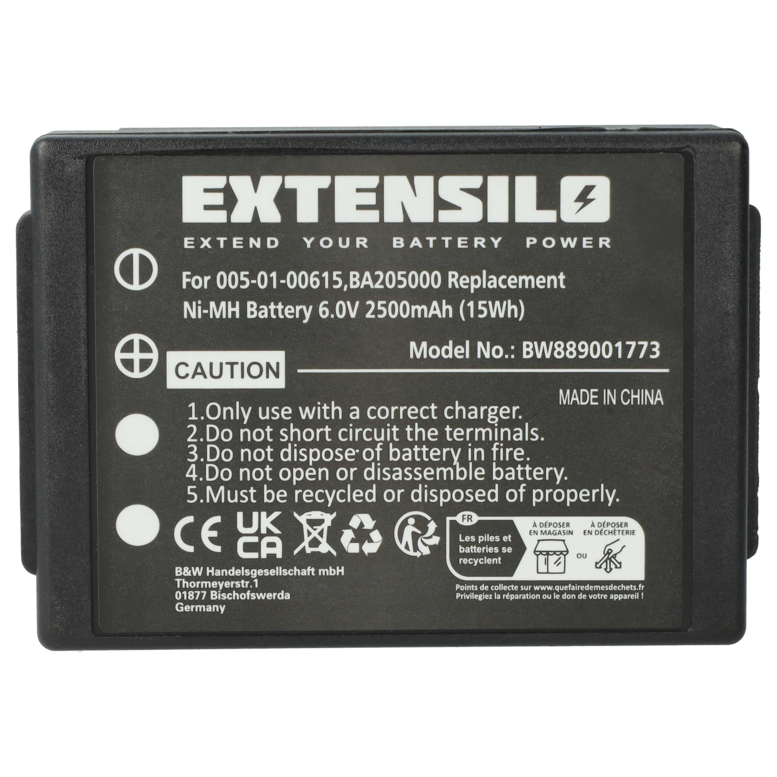 5X bateria zastępuje HBC 005-01-00615, BA205000, BA205030 do pilotów przemysłowych (2500 mAh, 6 V, NiMH) - czarny