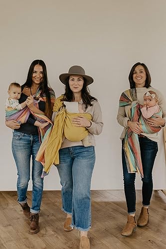Miniatura 9 de Hip Baby Wrap Portabebés Ring Sling - Portabebés de lino de bambú extra suave, lavable a máquina, portabebés hecho con tintes naturales a base de