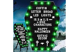 Sintuff Coffin Letter Board Sign with LED Lights