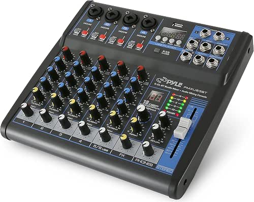 Pyle Professional 6 Channel Audio Mixer with Bluetooth - DJ