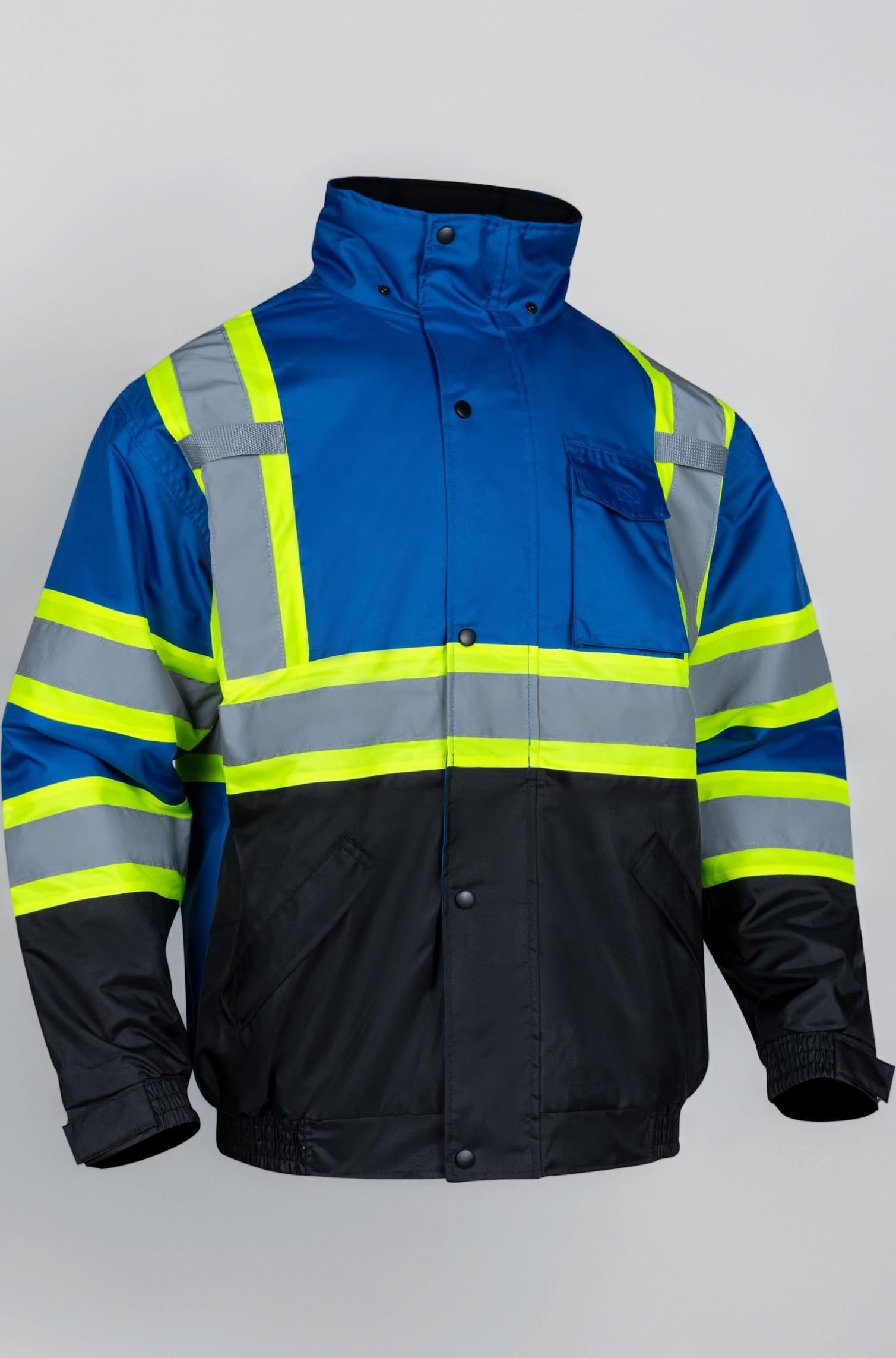 FONIRRA Mens High Visibility Jacket Waterproof Reflective with Hood Hi Vis Winter Jacket Safety Work Construction Coats