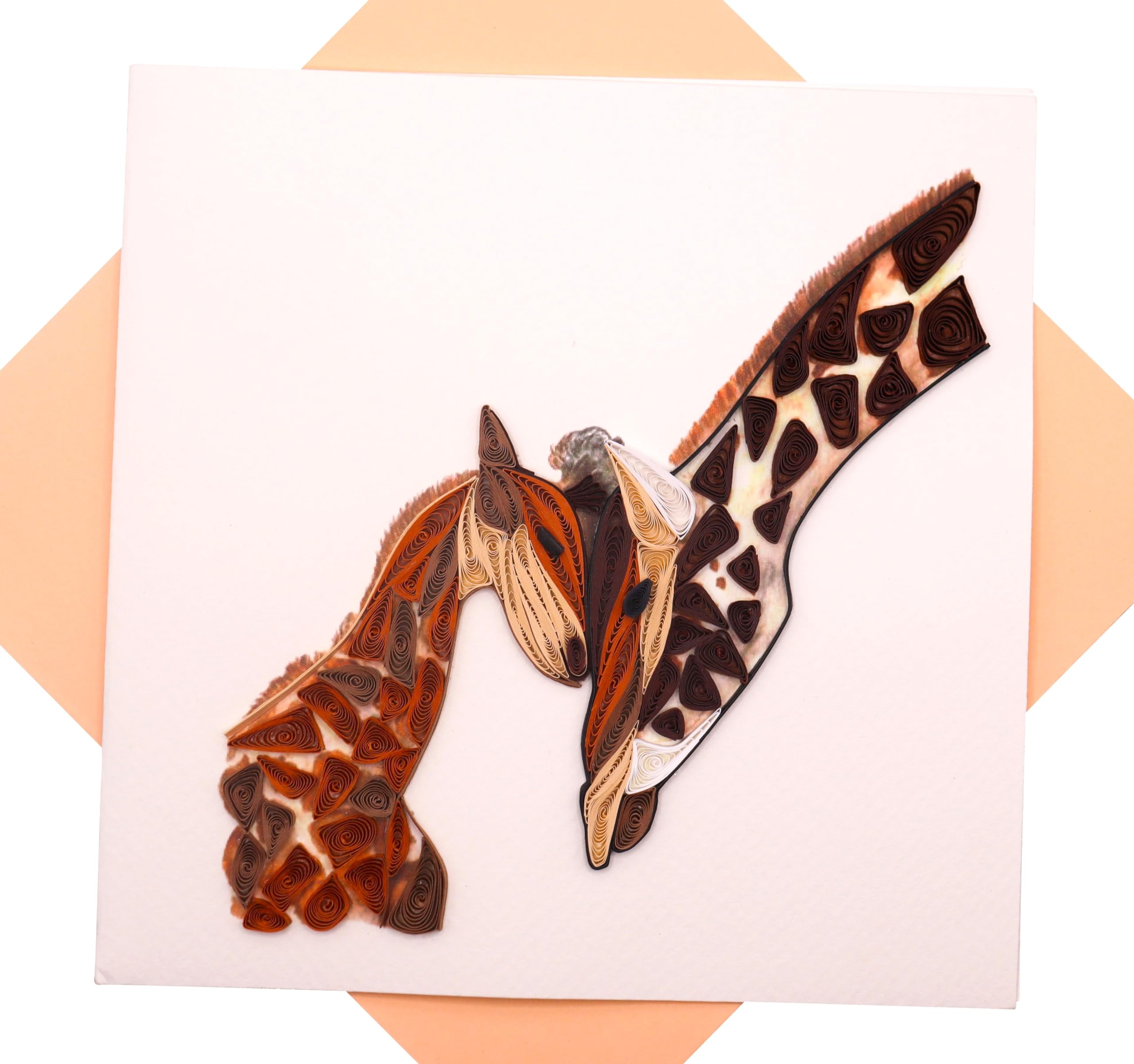 Giraffe Love, Quilling Card 3D - Unique Dedicated Handmade, Design Greeting Card for Birthday, Valentine's Day, Mothers Day, Spring, Fathers Day,