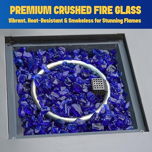 Miniatura 5 de Mr. Fireglass Vidrio de fuego triturado para hoguera natural o de propano, 10 libras de rocas de vidrio reciclado decorativo para chimenea y