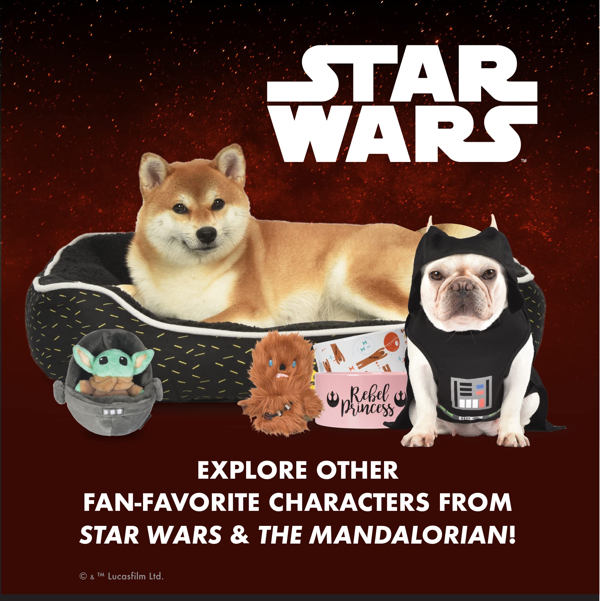 Star Wars Hundespielzeug, Mandalorianischer Plüsch-Quietscher, 22,9 cm, Mandalorianischer Valentines to My Heart, Plüsch-Quietscher, Spielzeug für Hunde, Mandalorianer, Stofftier, 22,9 cm