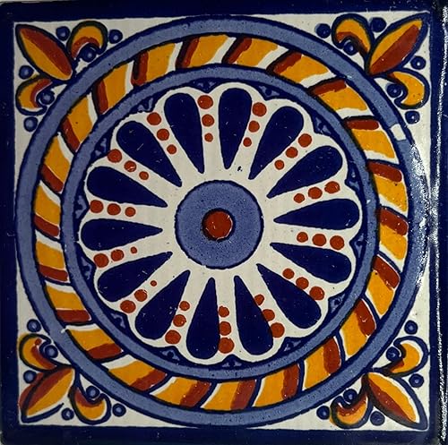 Miniatura 3 de Cerámica Talavera Azulejo Mexicano 4x4", 9 Piezas (NO Adhesivos) Calidad de Exportación A1! - EX86