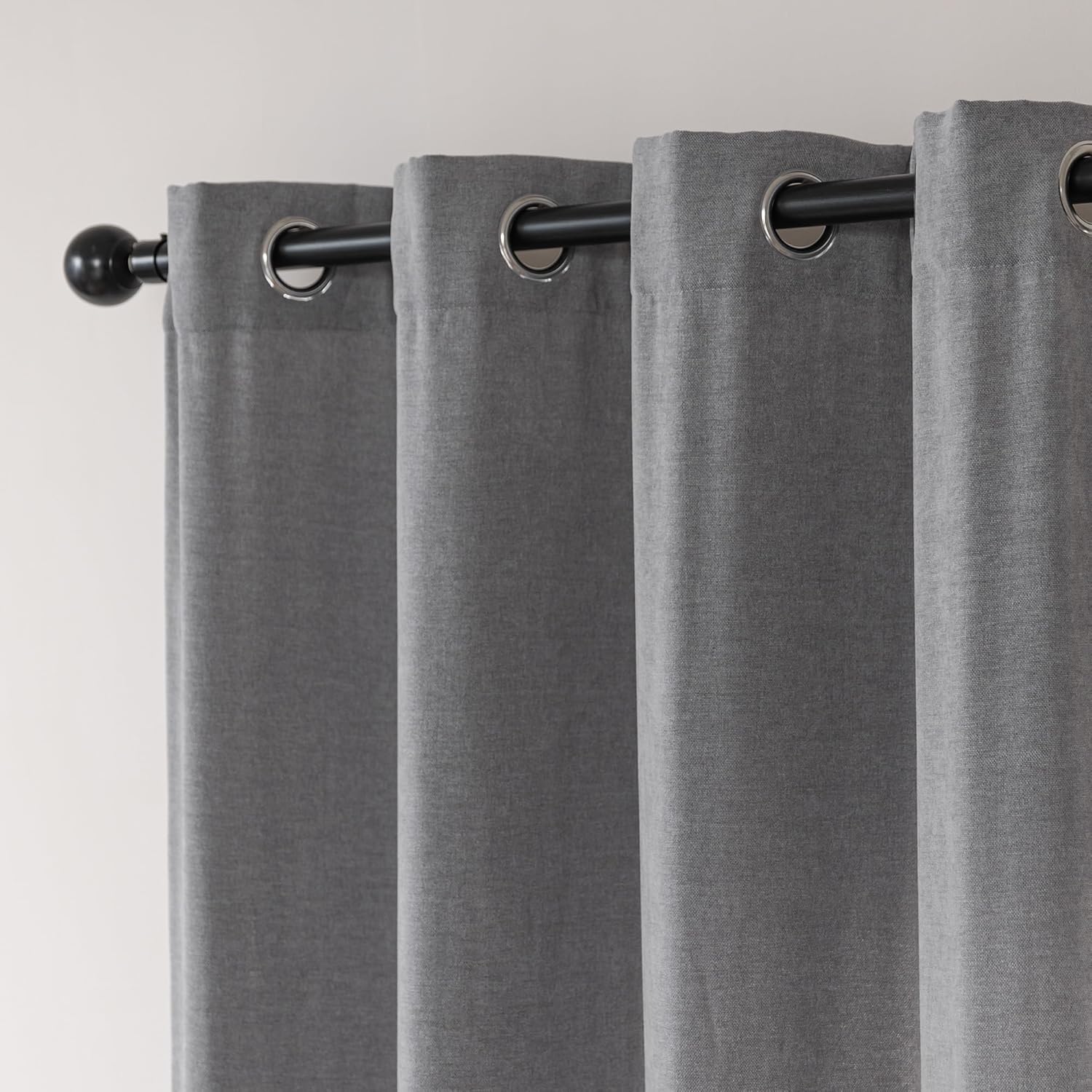 Amazon Basics Chenille Room Darkening Curtains, Light Filtering Window Drapes for Bedroom and Living Room, 2-Panel Set with Grommets, 52" W × 84" L, Grey Diamond Grey Diamond 52"W x 84"L (Pack of 2)