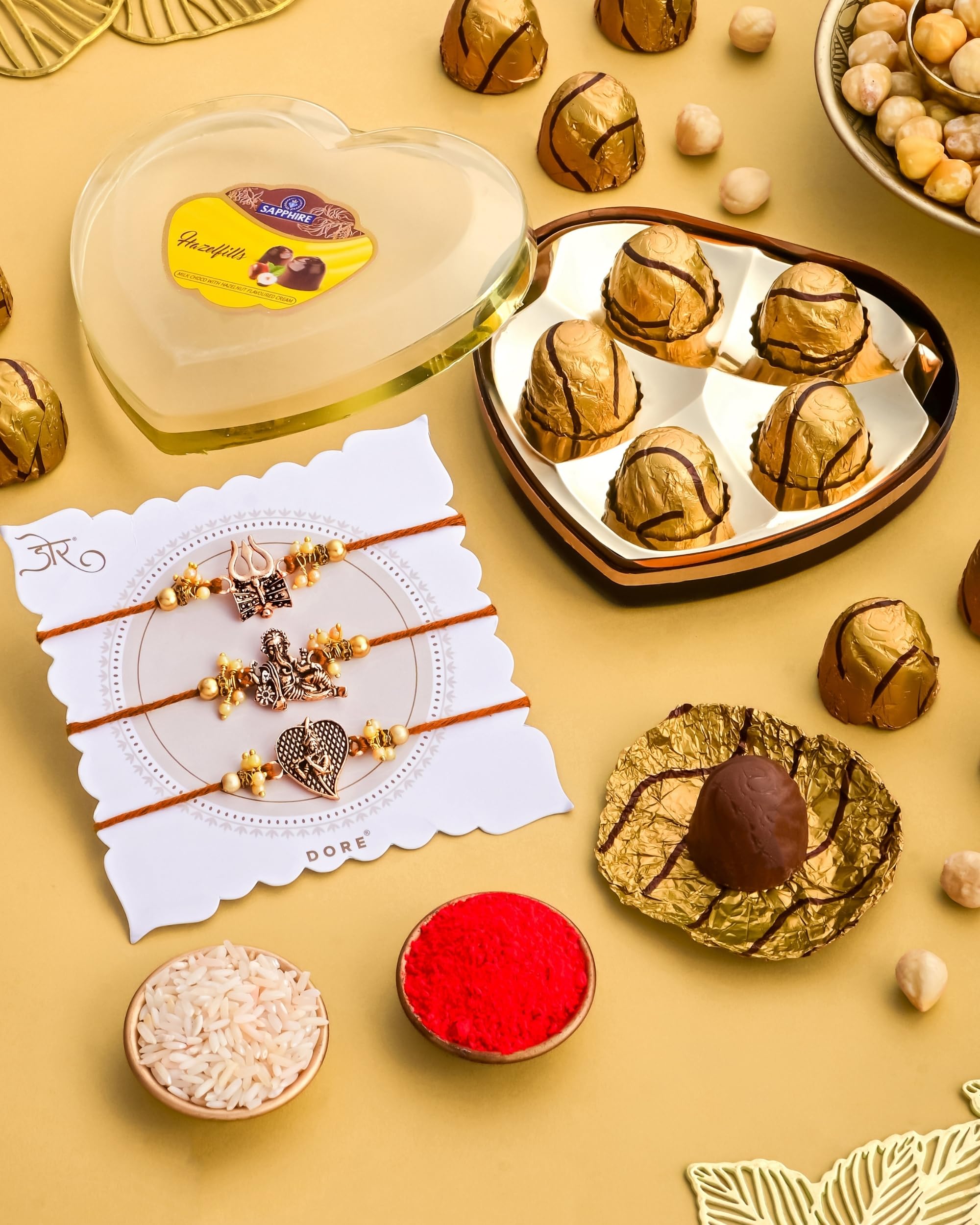 HyperFoods® Rakhi with chocolate for brother Rakhi set of 3 with