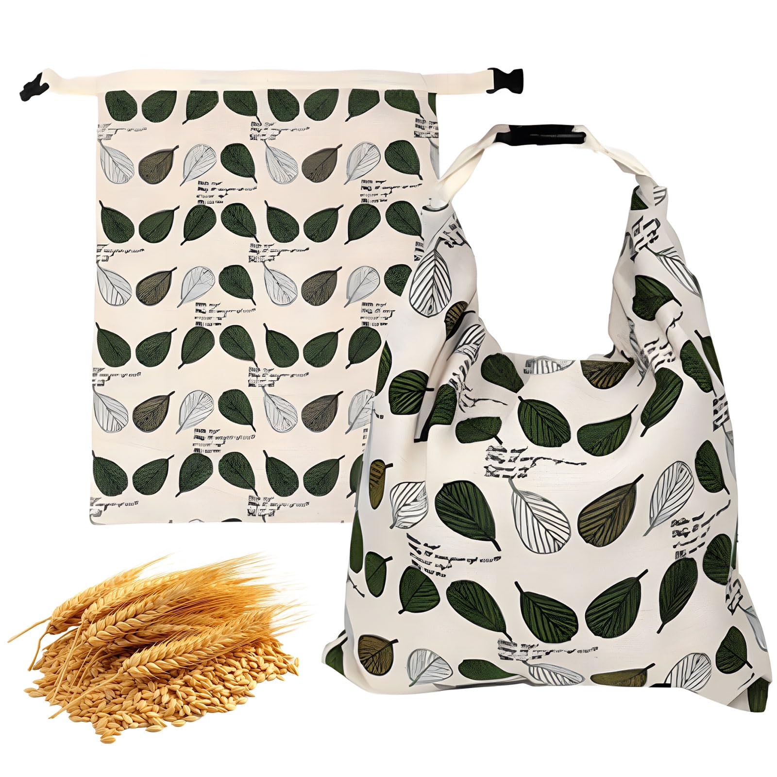 Tsophreniq Of 2 Cotton Cotton Bread Storage Sacks Highlighting Multicolor Needle Pattern Triplicate Seal Ending for Innovation Recyclable Green Kitchen Addition Bread Storage