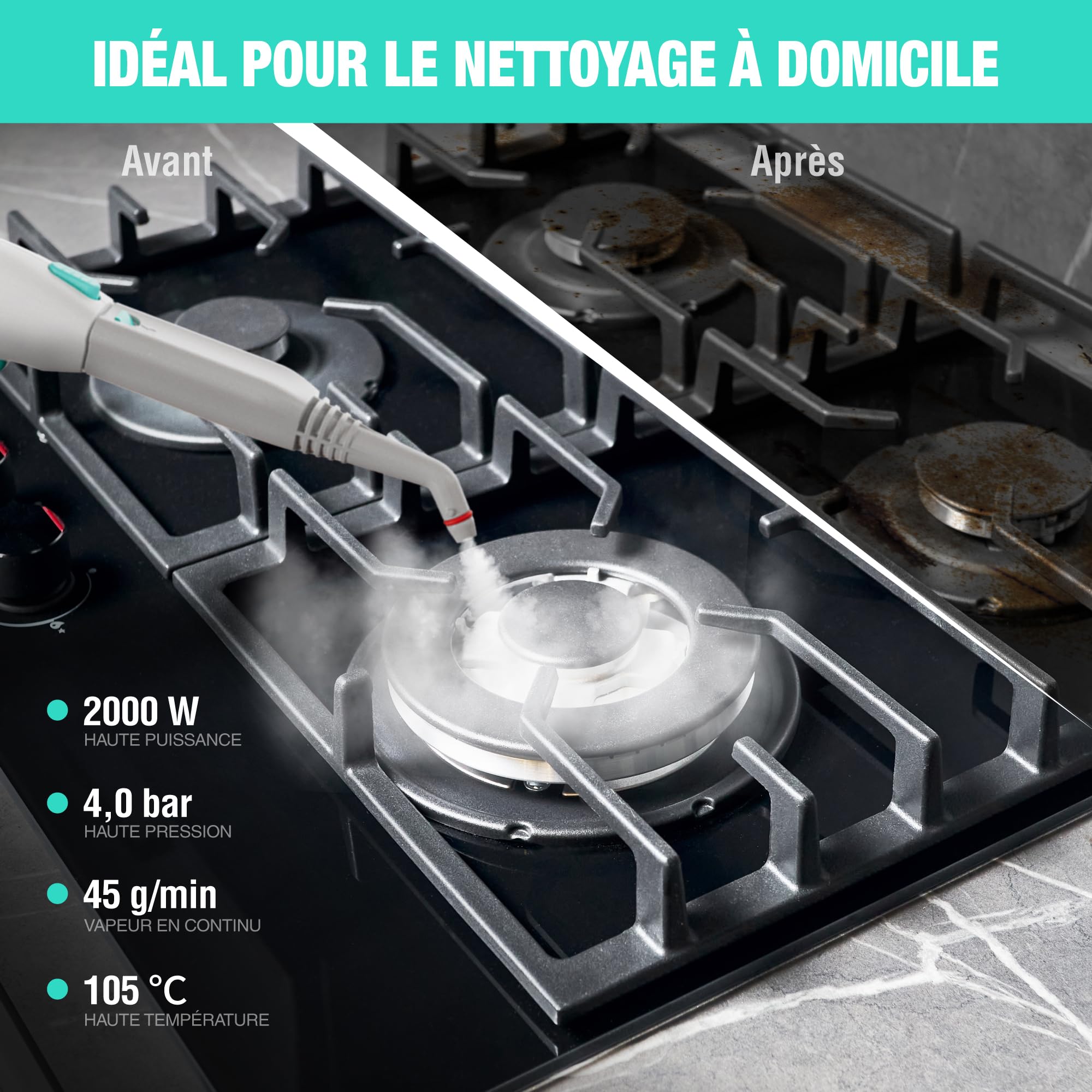 HAUSHOF Nettoyeur Vapeur 2000W
