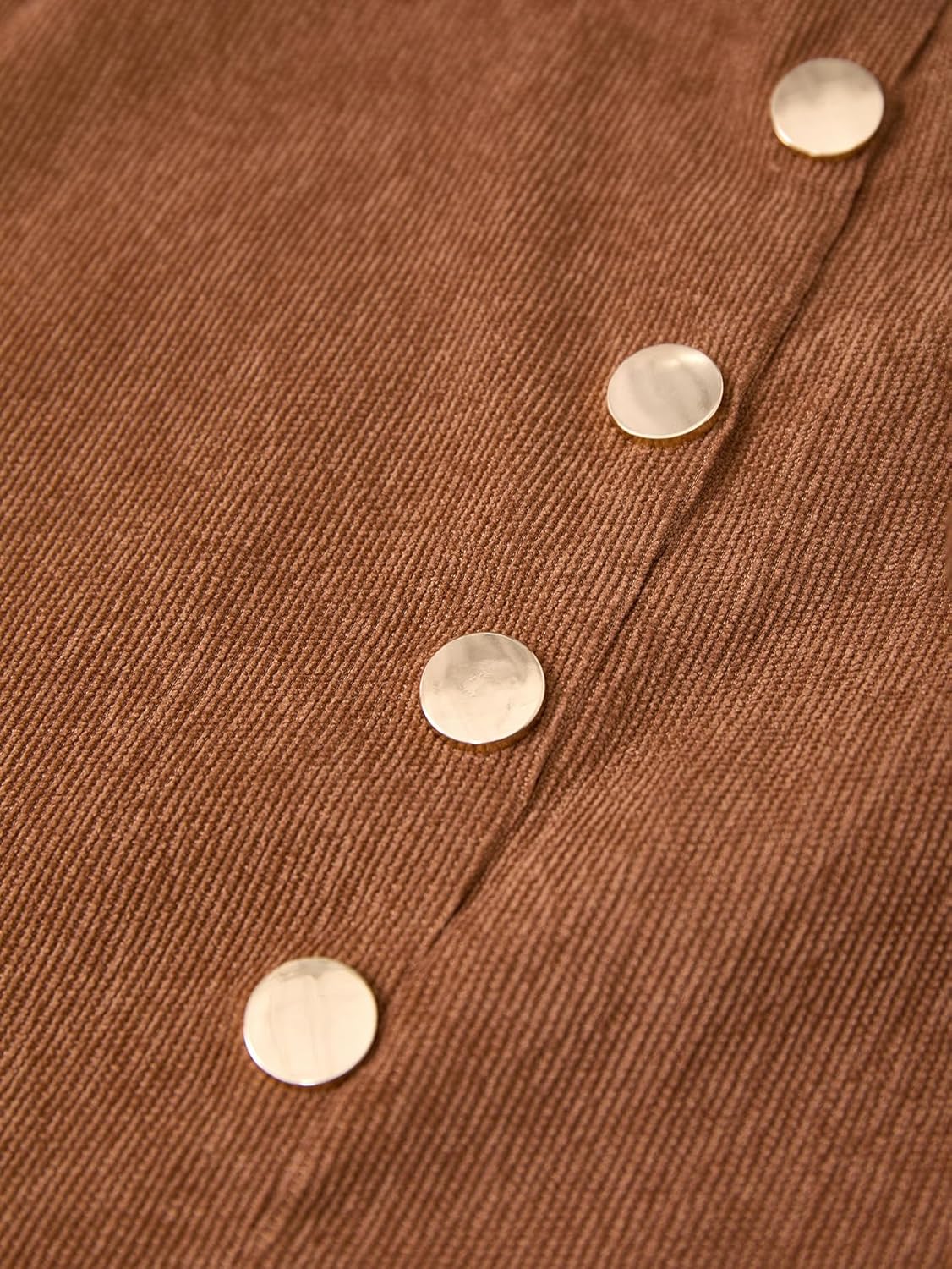 Women's Button Front Corduroy Mini Skirt High Waisted Bodycon Slit Work Office Dressy Skirts - Image 3